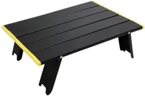 Folding Table Portable Outdoor Folding Tables Slim Lightweight Small Family Table Suitable for Fishing,Picnic,Camping and Trave (Black)