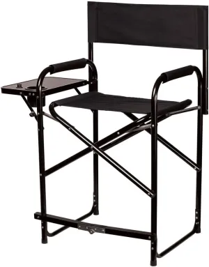Folding Tall Chair with Table | Stable Comfort Elevated | Durable & Sturdy | Padded Comfort | Attached Folding Table | 250lb Weight Capacity | Color Black