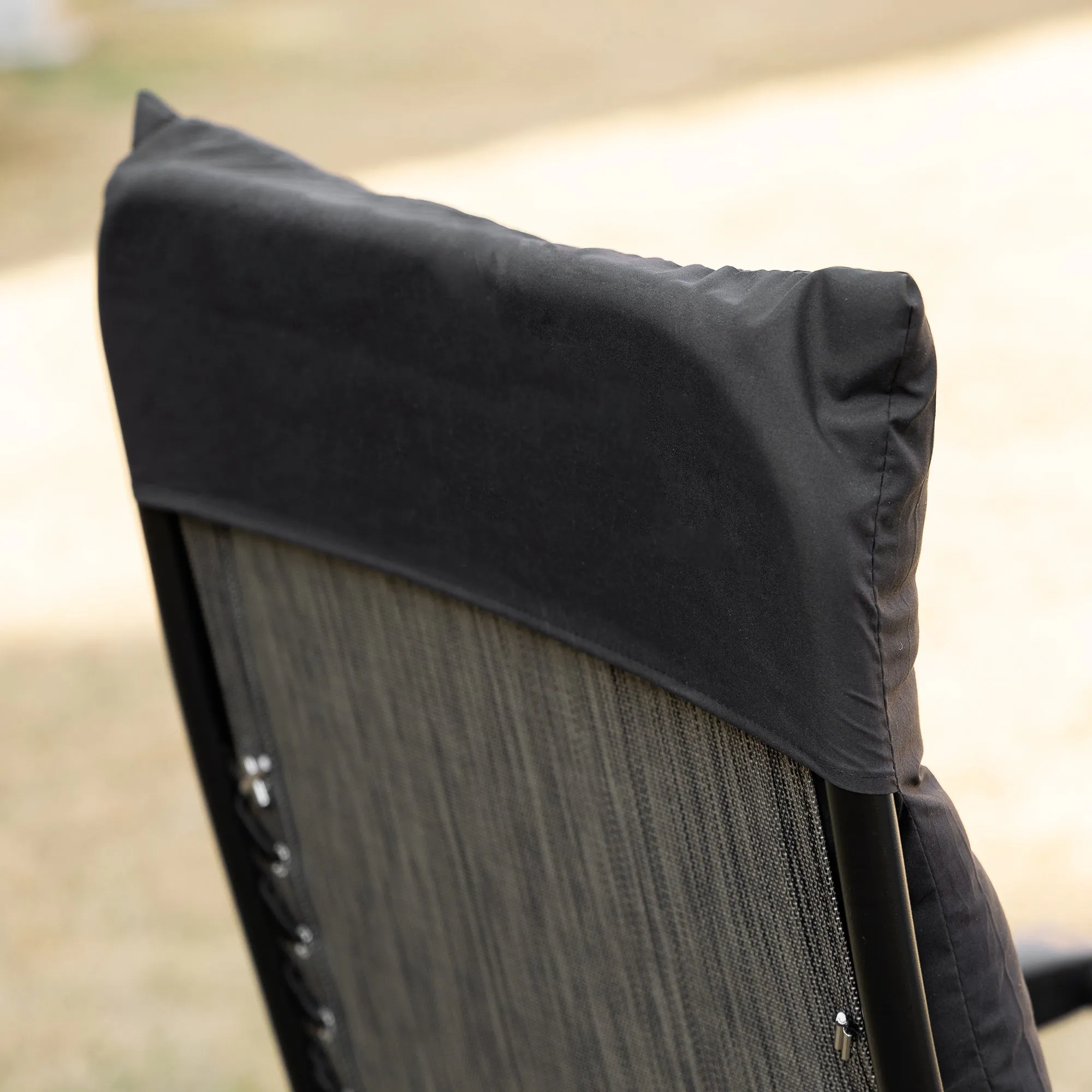 Folding Zero Gravity Recliner Chair with Cup Holder & Padded Cushion, Black