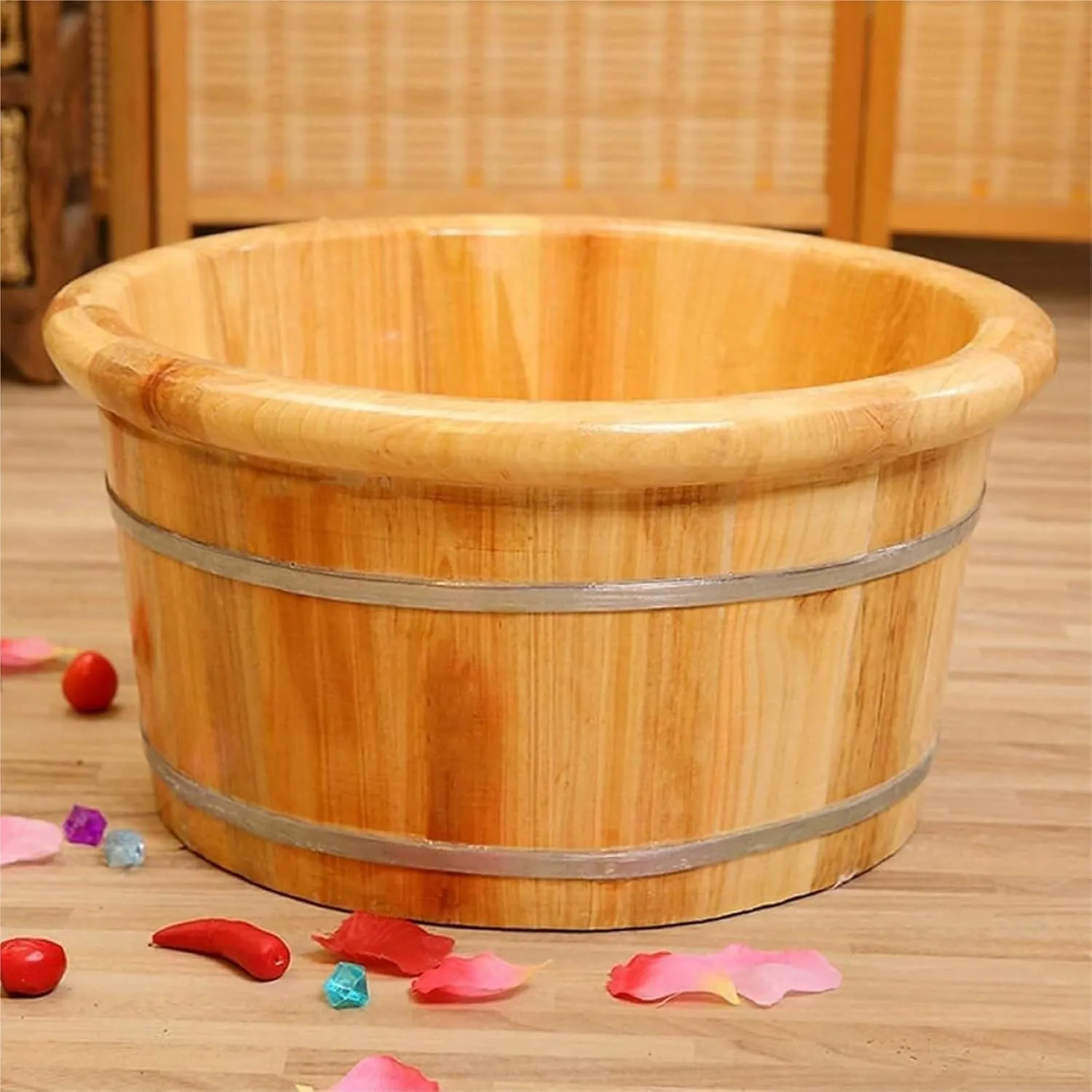 Foot Soak Tub Wooden Footbath Bucket Pedicure Basin Foot Bath Barrel Natural Wood Foot Tub Soothing Soak for Relax Soaking Foot,Toe Nails