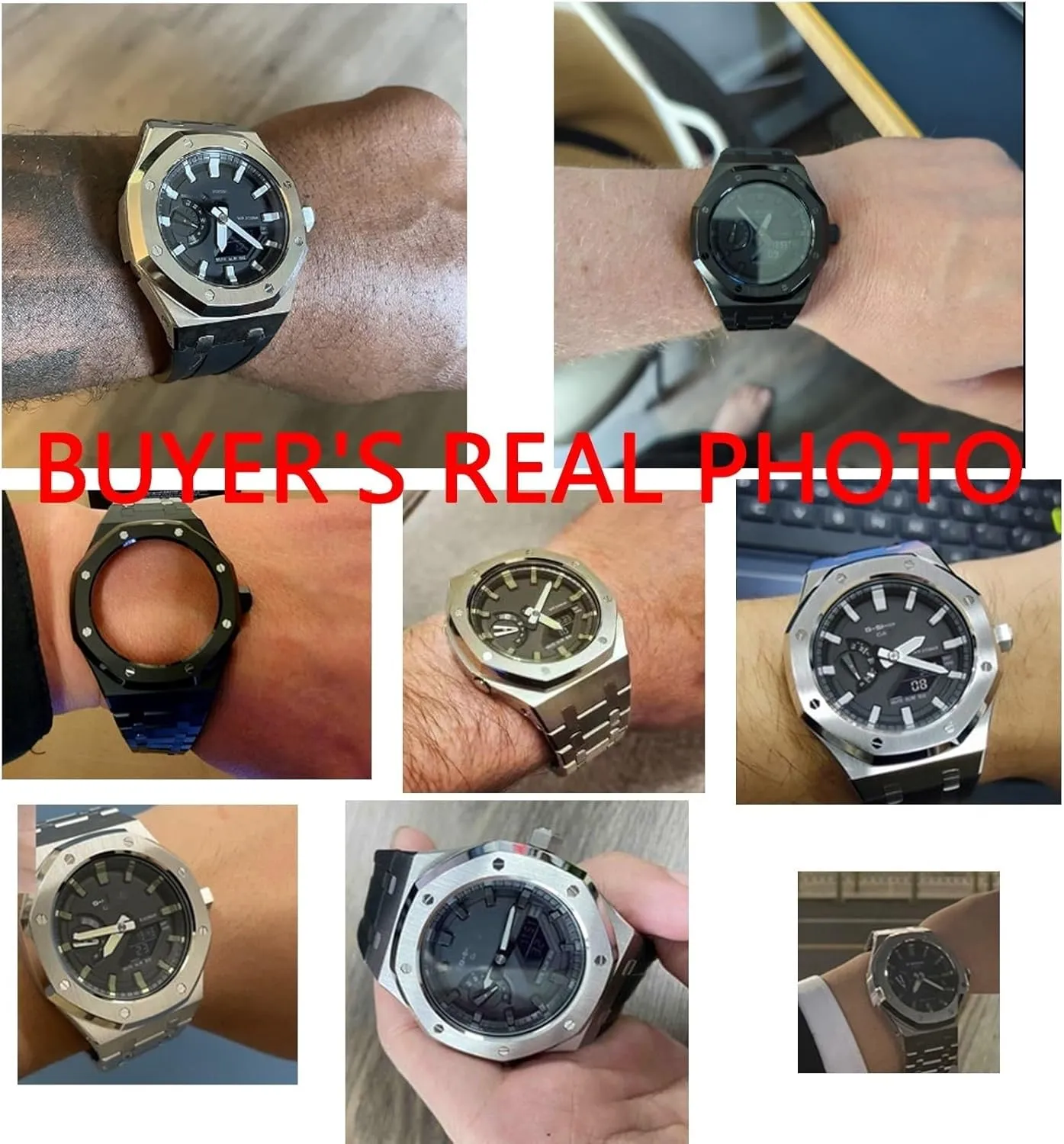 For GA2100STHS-1A Metal Watch Case Silicone Watchband 316 Stainless Steel Modified Accessories Kit
