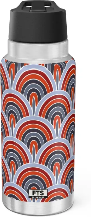 FTS 32oz Rainbow Arch Stainless Steel Tumbler – Leakproof Travel Water Bottle with Straw Lid – Insulated Hydration Gift