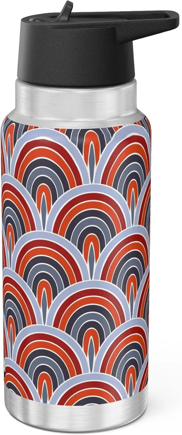 FTS 32oz Rainbow Arch Stainless Steel Tumbler – Leakproof Travel Water Bottle with Straw Lid – Insulated Hydration Gift