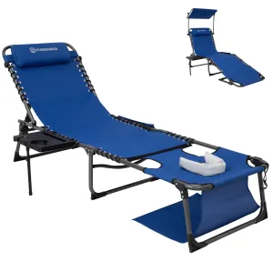 FUNDANGO 4-in-1 Adjustable Tanning Lounge Chair for Pool, Beach, Patio