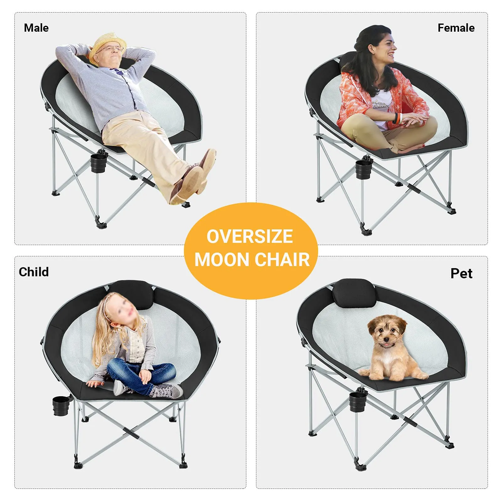 FUNDANGO Folding Saucer Moon Chair
