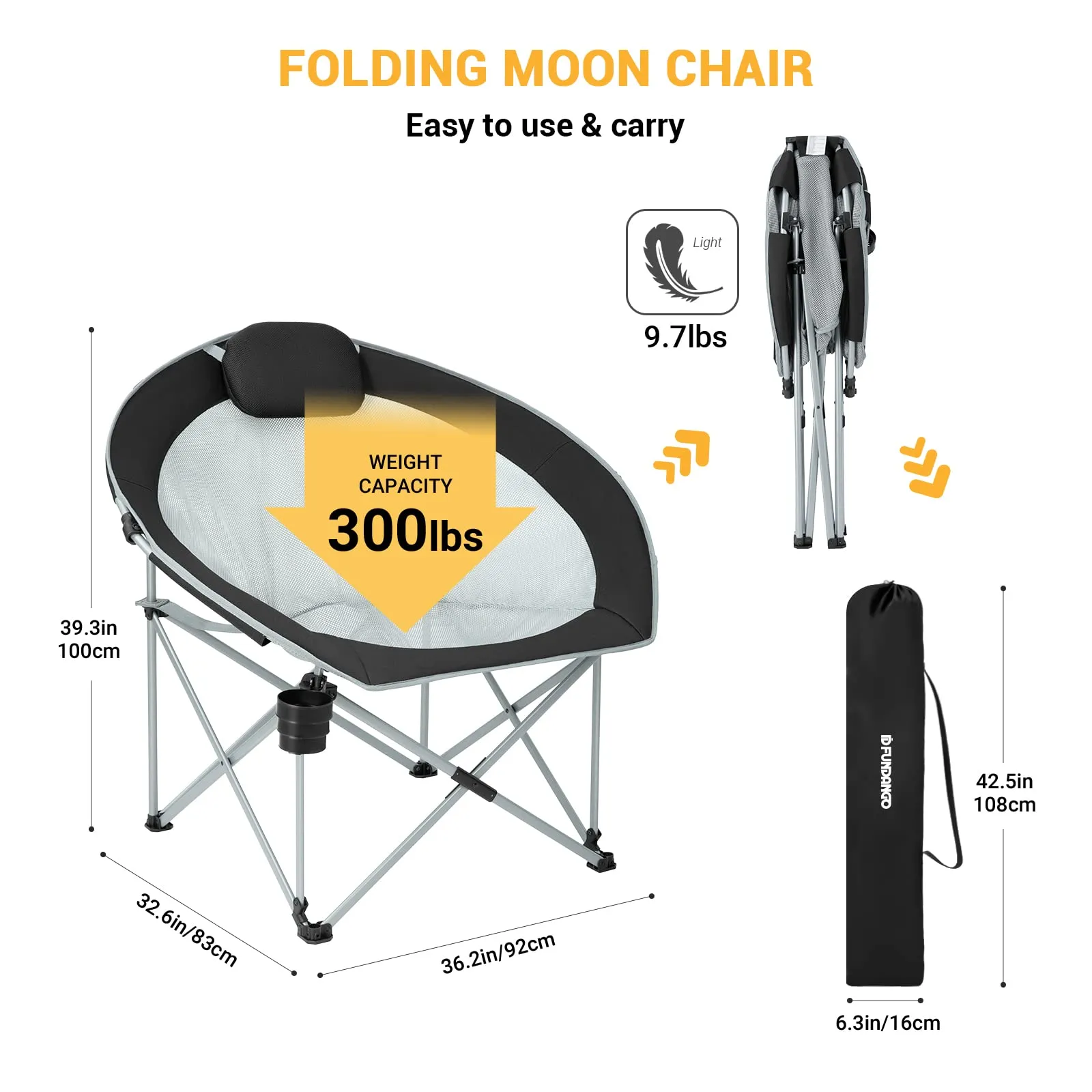 FUNDANGO Folding Saucer Moon Chair