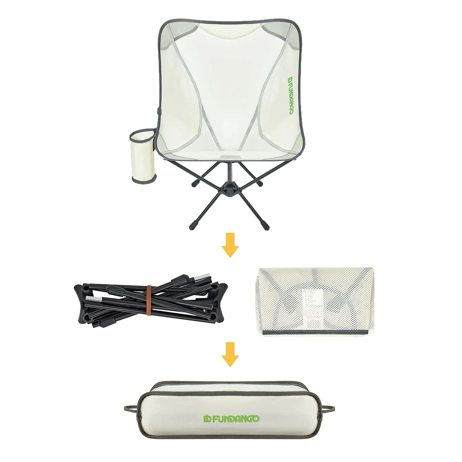 FUNDANGO Ultralight Portable Low-Back Camping Chairs