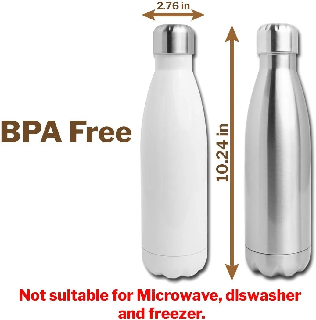 Funny Flight Instructor Gifts - Water Bottle For Men Women New Job Appreciation 17 fl oz Double Wall Vacuum Insulated Bottle White