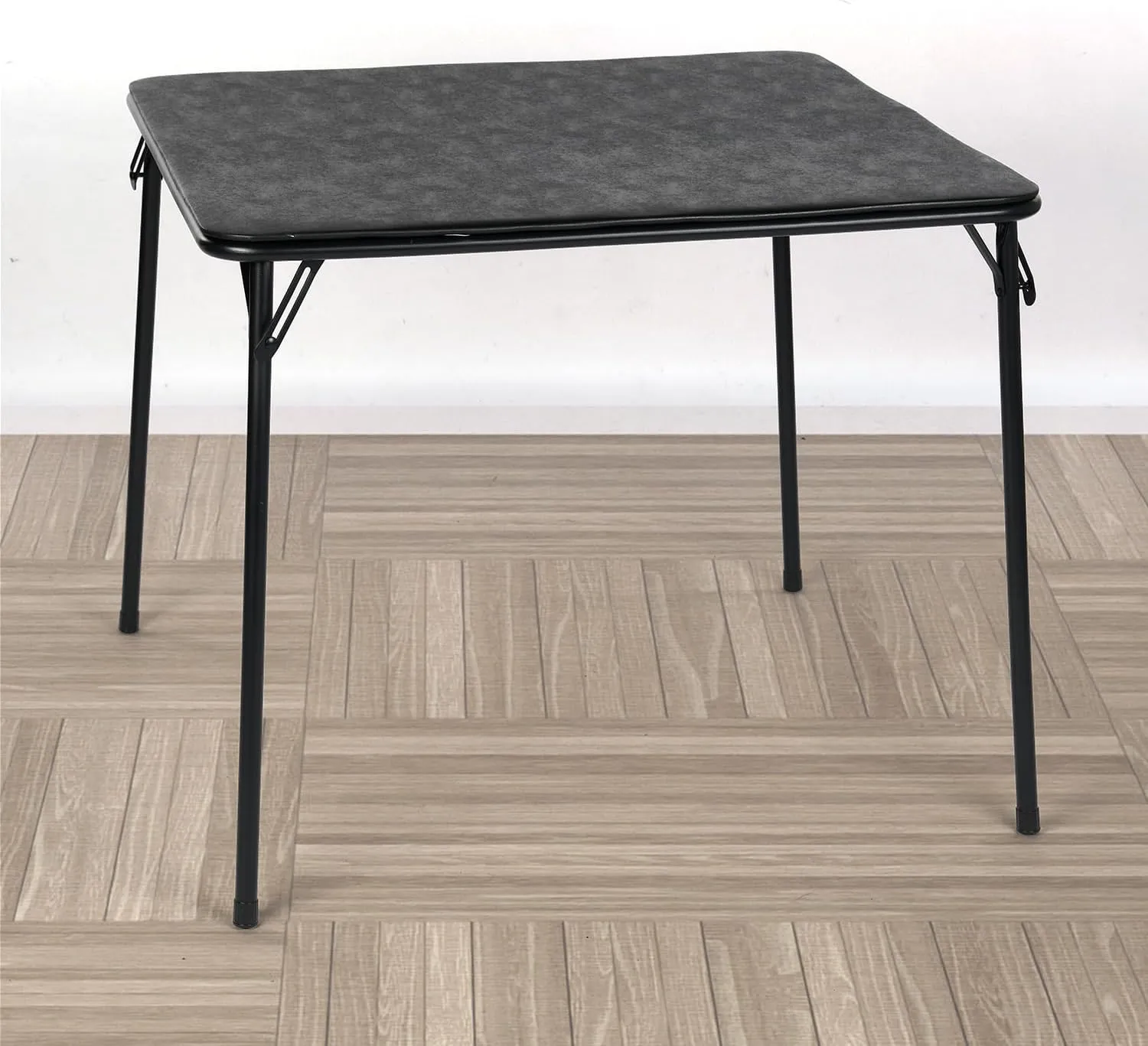 FurnitureR Durable Folding Camping Table, 33.9 Inch Square Metal Construction, Fold-up & Portable Design Perfect for Outdoor Adventures, Picnics, and Tailgates, Black