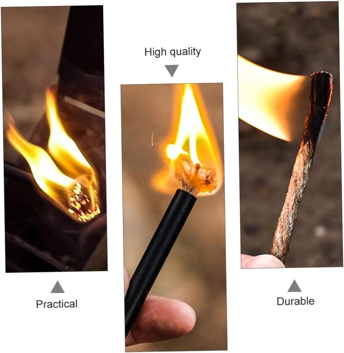 Fuse Fire Piston Air Emergency Campfire Kit Fire Pit Heat Logs Solar Starting Rope Cord