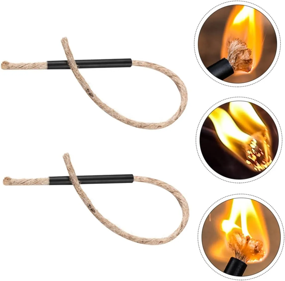 Fuse Fire Piston Air Emergency Campfire Kit Fire Pit Heat Logs Solar Starting Rope Cord