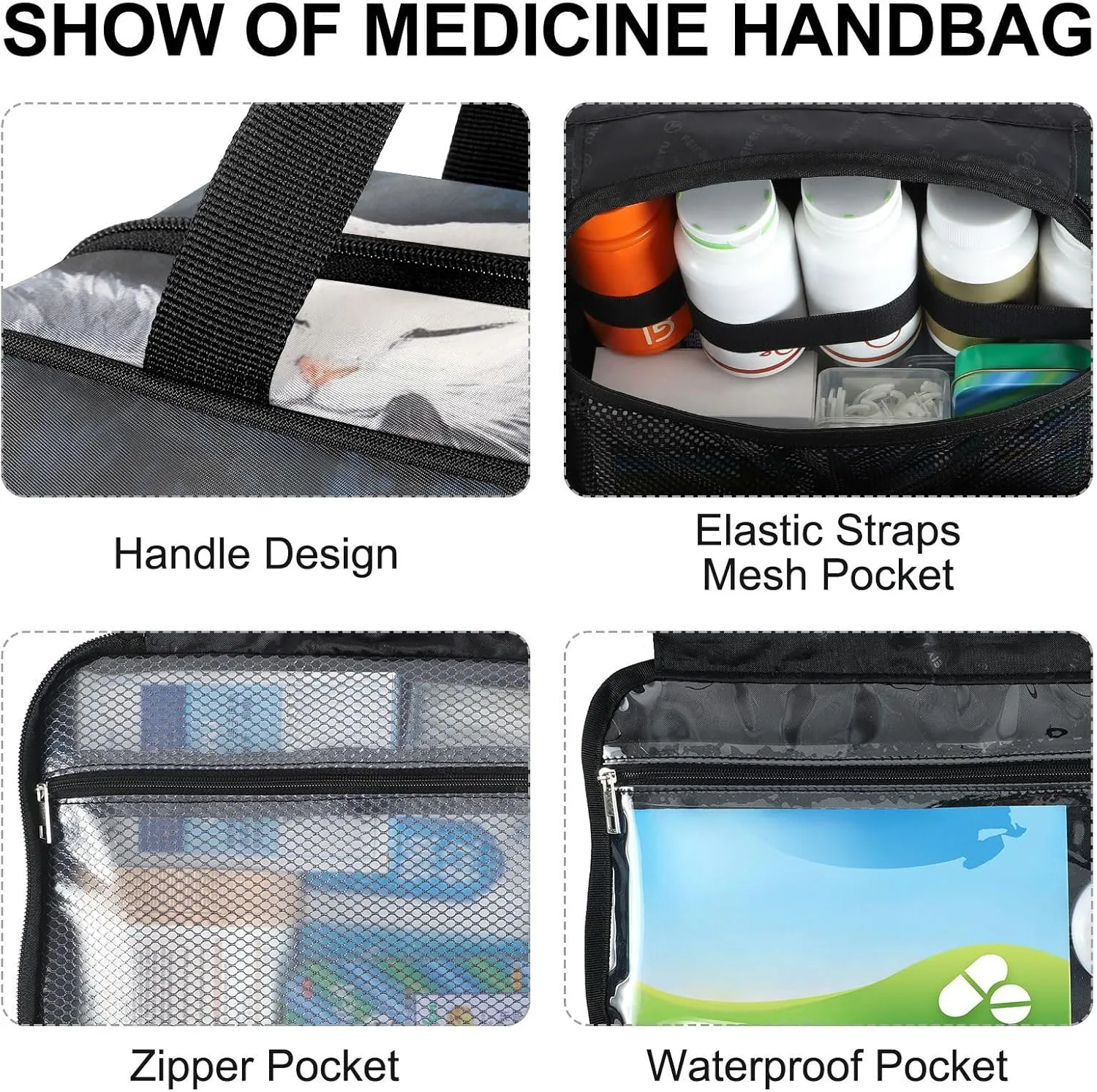 Fustylead Sleeping Huddled Colorful Cats Large Medical Storage Bag with Zipper Empty First Aid Bag Trauma Kit for Traveling Hiking Camping Backpacking