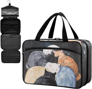Fustylead Sleeping Huddled Colorful Cats Large Medical Storage Bag with Zipper Empty First Aid Bag Trauma Kit for Traveling Hiking Camping Backpacking