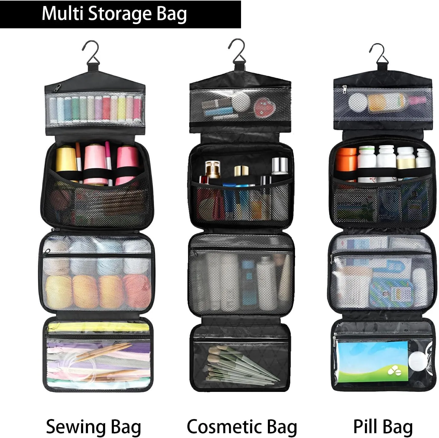 Fustylead Sleeping Huddled Cute Cats Large Medical Supplies Organizer Bag with Zipper Empty First Aid Bag Trauma Kit for Traveling Hiking Camping
