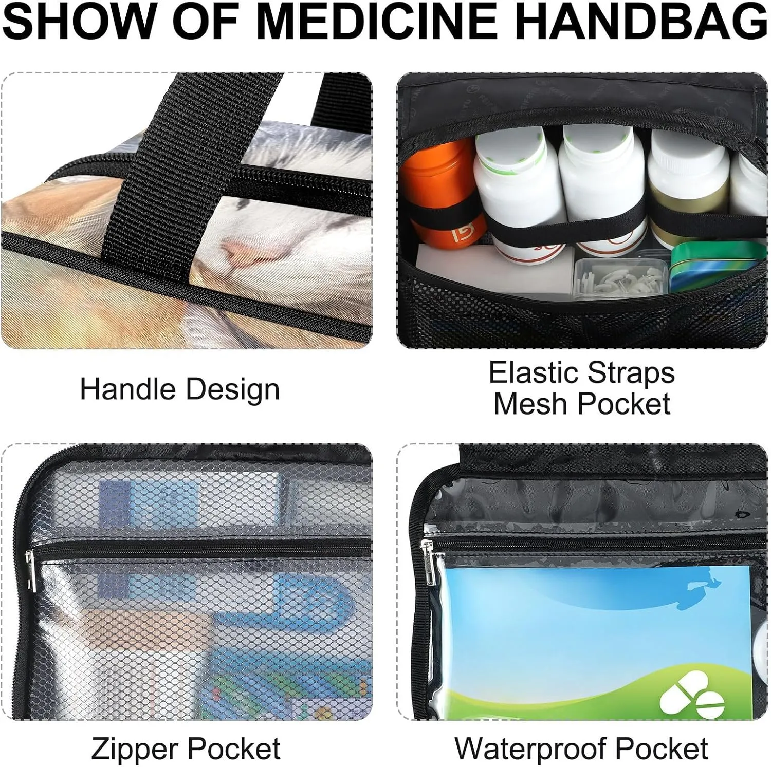 Fustylead Sleeping Huddled Cute Cats Large Medical Supplies Organizer Bag with Zipper Empty First Aid Bag Trauma Kit for Traveling Hiking Camping