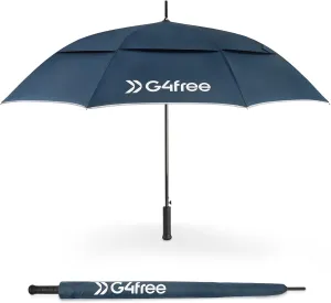 G4Free Strongest Golf Umbrella with Full Carbon Fiber, Well-constructed & Super Lightweight & Windproof Double Vented Mesh Canopy Large Oversized Stick Umbrellas for Rain Sun, Automatic Open
