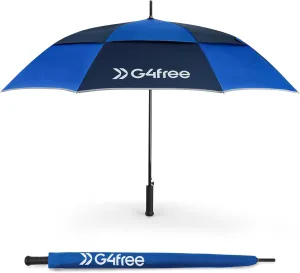 G4Free Strongest Golf Umbrella with Full Carbon Fiber, Well-constructed & Super Lightweight & Windproof Double Vented Mesh Canopy Large Oversized Stick Umbrellas for Rain Sun, Automatic Open