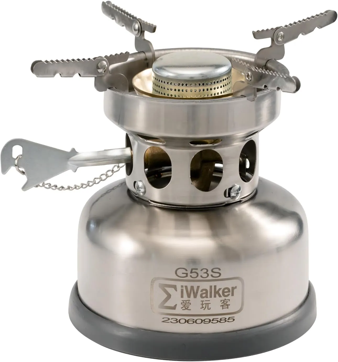 G53S Portable Camping Backpacking Stove | Outdoor Gasoline Stove Silent Burner | With Spare Valve Parts for Hiking Travel Picnic Emergency