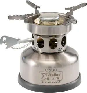 G53S Portable Camping Backpacking Stove | Outdoor Gasoline Stove Silent Burner | With Spare Valve Parts for Hiking Travel Picnic Emergency