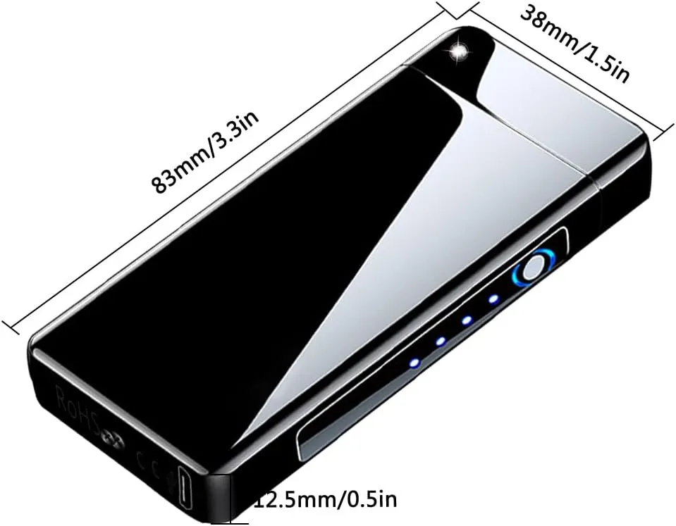 GADATOP Arc Plasma Flame Lighter USB Rechargeable Windproof Electric Lighter for Candle (Black)
