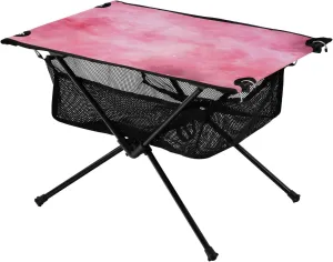 Galaxy Pink Portable Folding Camping Table, Compact Lightweight Beach Table with Carrying Bag for Outdoor Picnics, BBQs, Camp