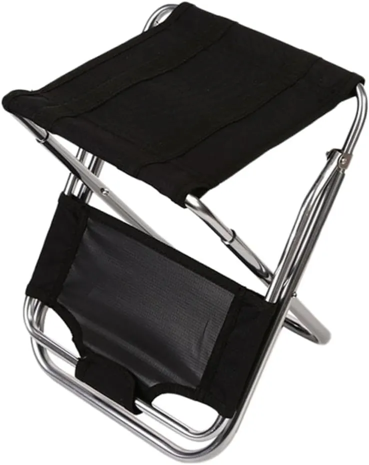 GANAZONO Portable Stool Outdoor Sports Gear Portable Fishing Chair Camping Chairs for Adults Camp Chair Lounge Seat Outside Padded Fold Chairs for Outdoors Camping Folding Stool Alloy Black