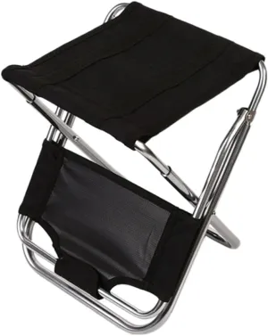 GANAZONO Portable Stool Outdoor Sports Gear Portable Fishing Chair Camping Chairs for Adults Camp Chair Lounge Seat Outside Padded Fold Chairs for Outdoors Camping Folding Stool Alloy Black