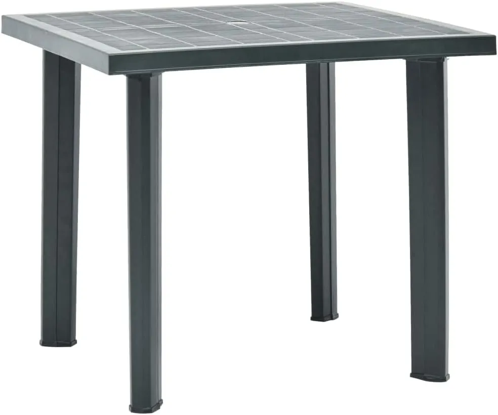 Garden Table Green Plastic Medium Lightweight Outdoor Table - Dining, Camping, Kitchen, Portable, Side, Coffee