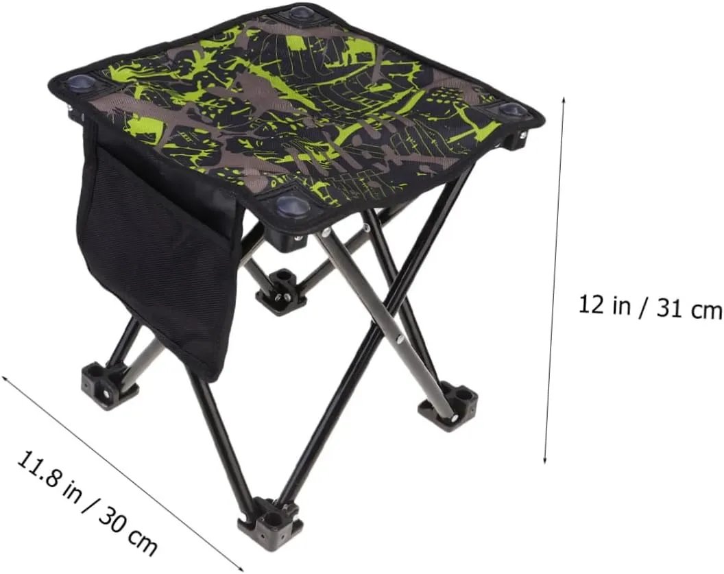 Garneck Outdoor Folding Chair Portable Stainless Steel Fishing Stool Air-Permeable Camping Seat for Hiking BBQ and Outdoor Activities Compact Design for Easy Carrying
