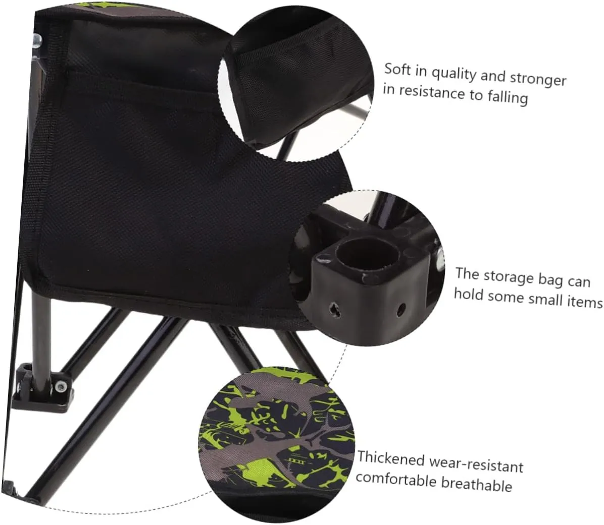 Garneck Outdoor Folding Chair Portable Stainless Steel Fishing Stool Air-Permeable Camping Seat for Hiking BBQ and Outdoor Activities Compact Design for Easy Carrying
