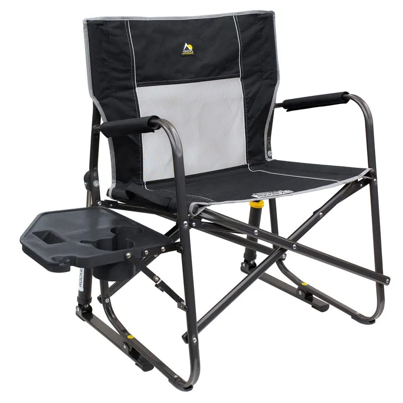 GCI Outdoor Freestyle Rocker XL Portable Folding Rocking Chair, Outdoor Camping Chair with Side Table, Aluminum