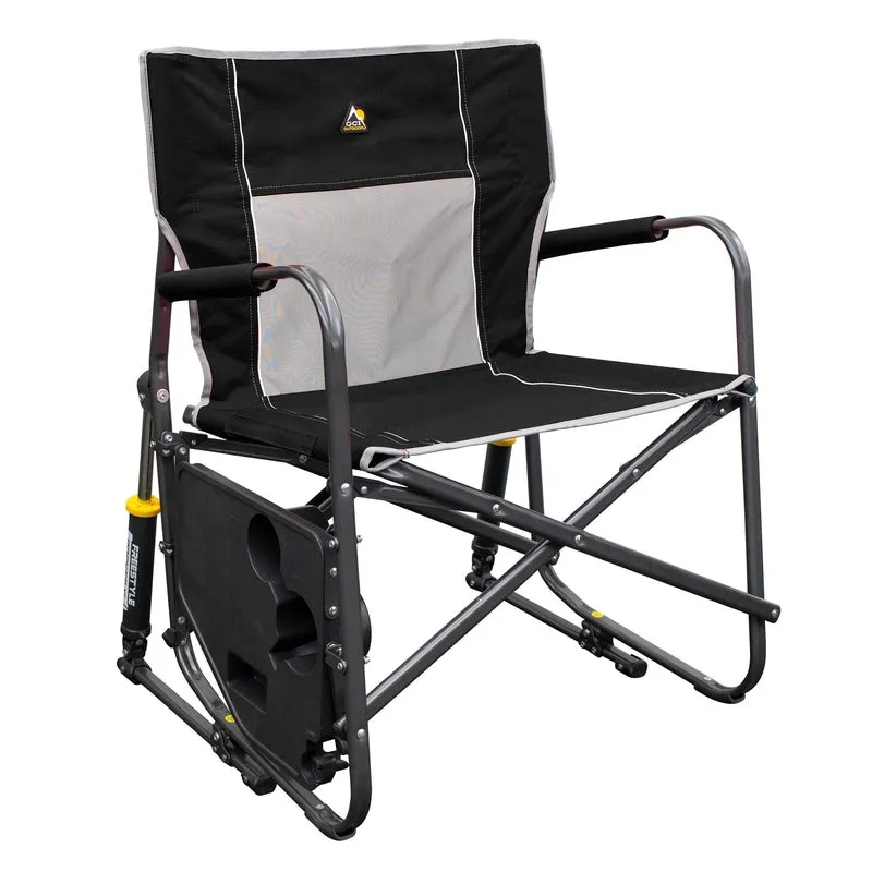 GCI Outdoor Freestyle Rocker XL Portable Folding Rocking Chair, Outdoor Camping Chair with Side Table, Aluminum