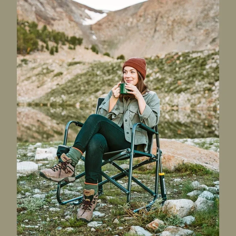GCI Outdoor Freestyle Rocker XL Portable Folding Rocking Chair, Outdoor Camping Chair with Side Table, Aluminum