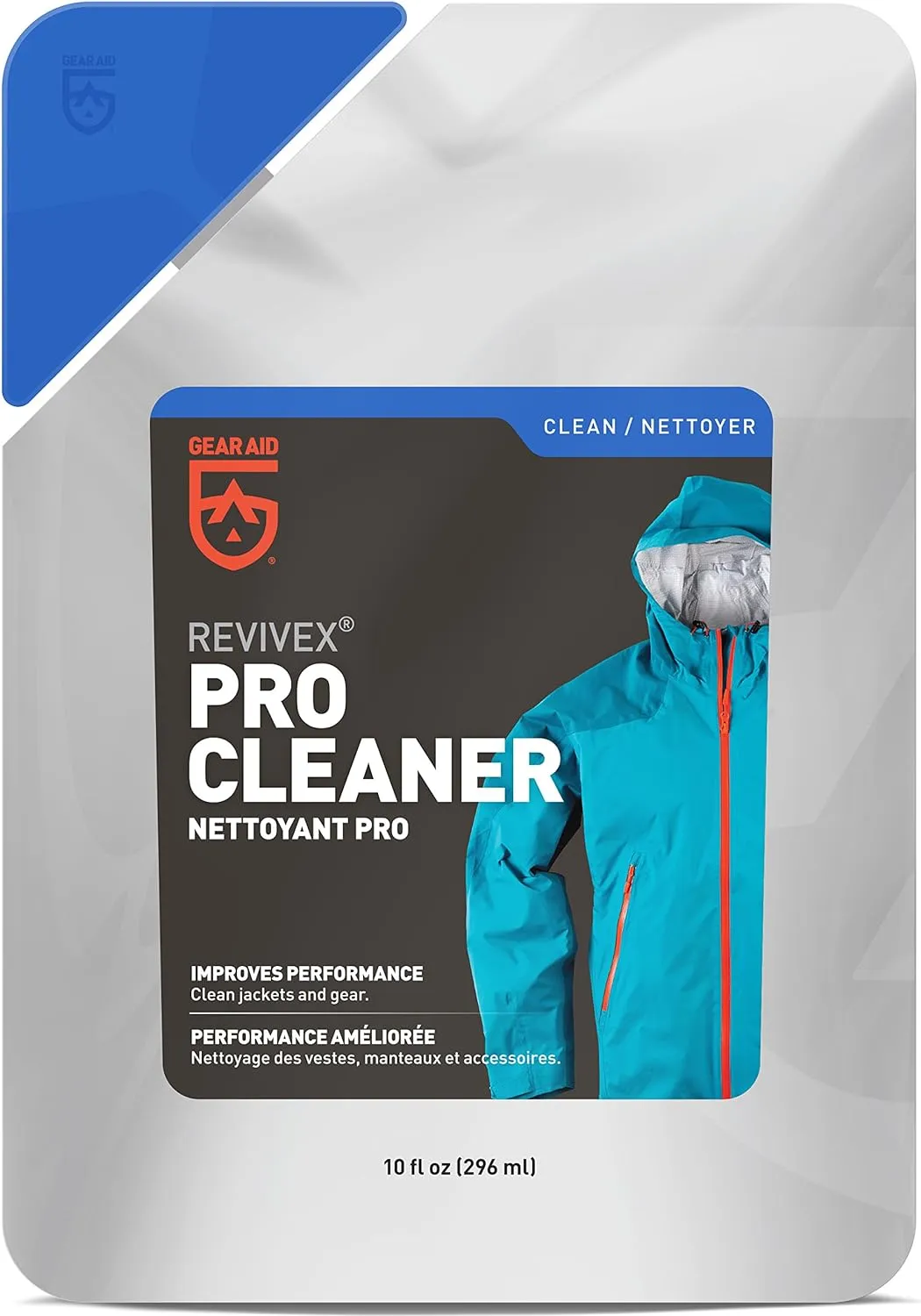 GEAR AID Care Kit with Revivex Pro Cleaner and Revivex Durable Water Repellent Spray, Clear, 10 oz pack & 10 oz pack