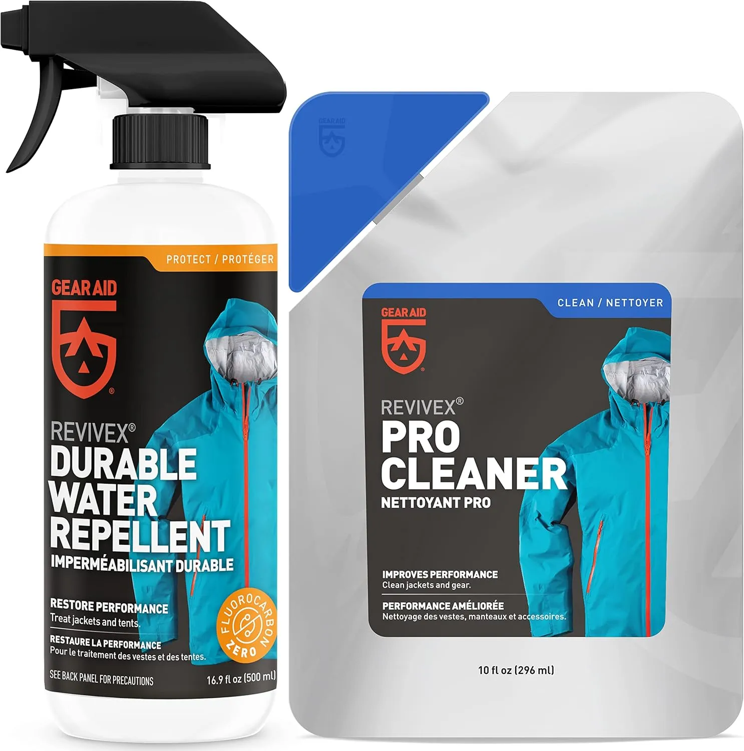 GEAR AID Outerwear Kit with Revivex Pro Cleaner and Revivex Durable Water Repellent Spray, 16.9 fl oz