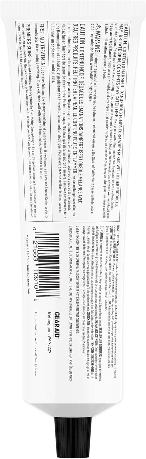 GEAR AID Seam Grip WP Waterproof Sealant and Adhesive for Jackets, Tents, Sleeping Pads and Outdoor Fabric | Repairs Rips, Seals Seams on Nylon, Canvas and Vinyl