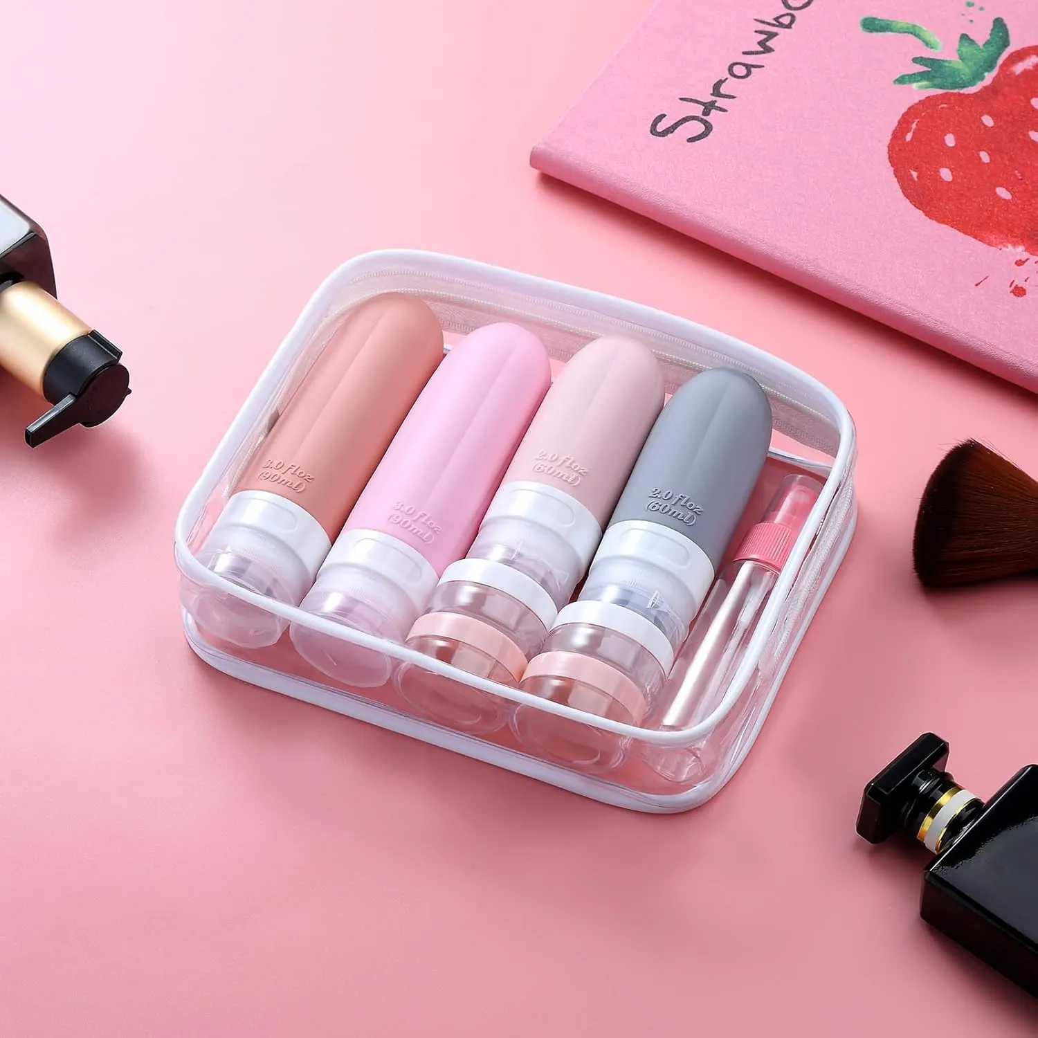 Gemice 16 Pack Travel Size Bottles, TSA Approved Leakproof Travel Containers for Toiletries, Silicone Refillable Travel Essentials Accessories with Travel Bag for Shampoo Conditioner