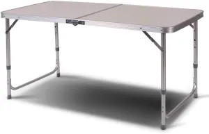 Giantex Folding Table Portable Camping Table W/3 Adjustable Heights, Aluminum Lightweight Picnic Table W/Carrying Handle for Outdoor Cooking Picnic Camping Party BBQ