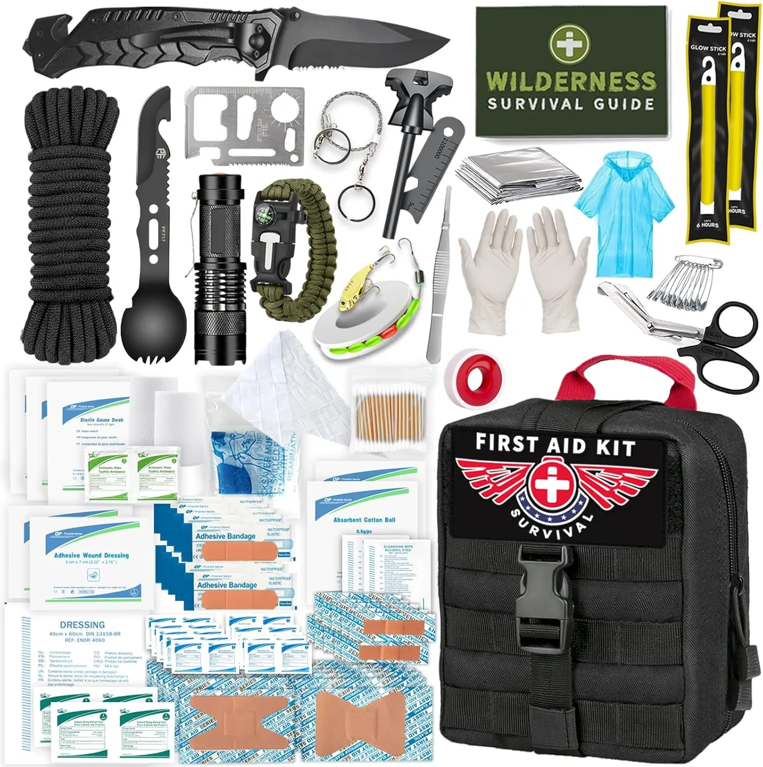Gifts for Dad Men Husband Fathers Day, Survival Kit, Emergency Survival Gear and Equipment 14 in 1, Anniversary Birthday Gifts for Him Boyfriend, Hunting Fishing Camping Accessories, Cool Gadget