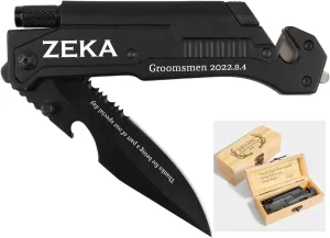 Gifts For Men Groomsmen Dad Husband Boyfriend Friend, Custom Personalized Engraved Pocket Knife With 6 Functions, Gifts For Birthday Wedding Anniversary Father's Day Christmas Graduation