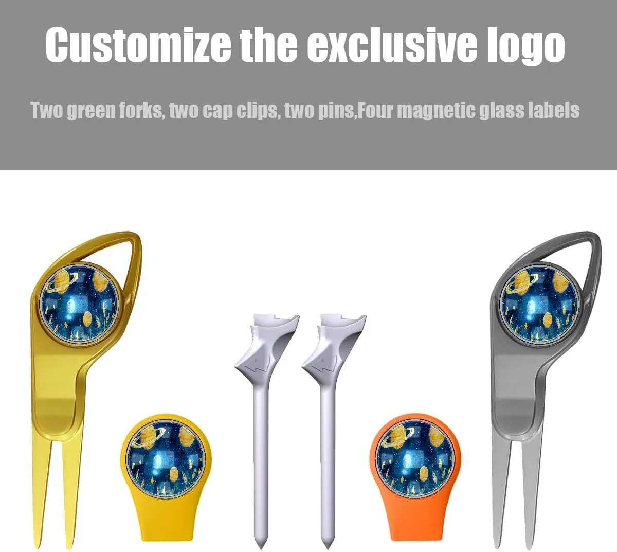 Golf Gift Box for Men - Golf Gifts Set with Tees & Accessories Kit, Unique Golf Gear for Golfers, Personalized Golf Present for Dad Him Husband (Solar System)