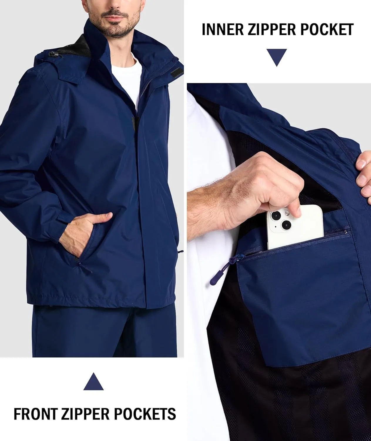 Golf Rain Gear for Men Rain Suit Waterproof Fishing Rain Jacket and Pants M/L/XL/XXL