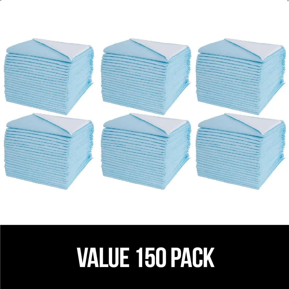 Gorilla Guard Disposable Puppy Pads, 100 Count 22x22 in, 5 Layer Pee Pads for Dogs, Absorbent Diaper Changing Pad, Dog Potty Training Supplies, Quick Dry Pet Housebreaking Essentials for Puppies