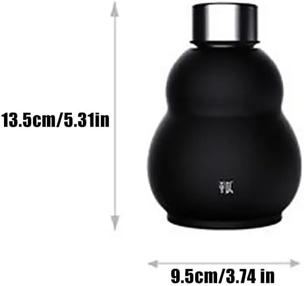Gourd Water Bottle, Retro Style Gourd Sports Water Bottle, 316 Stainless Steel Winter Thermos Cup 280ml Travel Water Bottle, for Outdoor and Indoor, Valentine's Day Gifts (Red with shoulder strap)