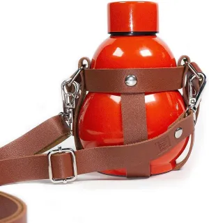 Gourd Water Bottle, Retro Style Gourd Sports Water Bottle, 316 Stainless Steel Winter Thermos Cup 280ml Travel Water Bottle, for Outdoor and Indoor, Valentine's Day Gifts (Red with shoulder strap)