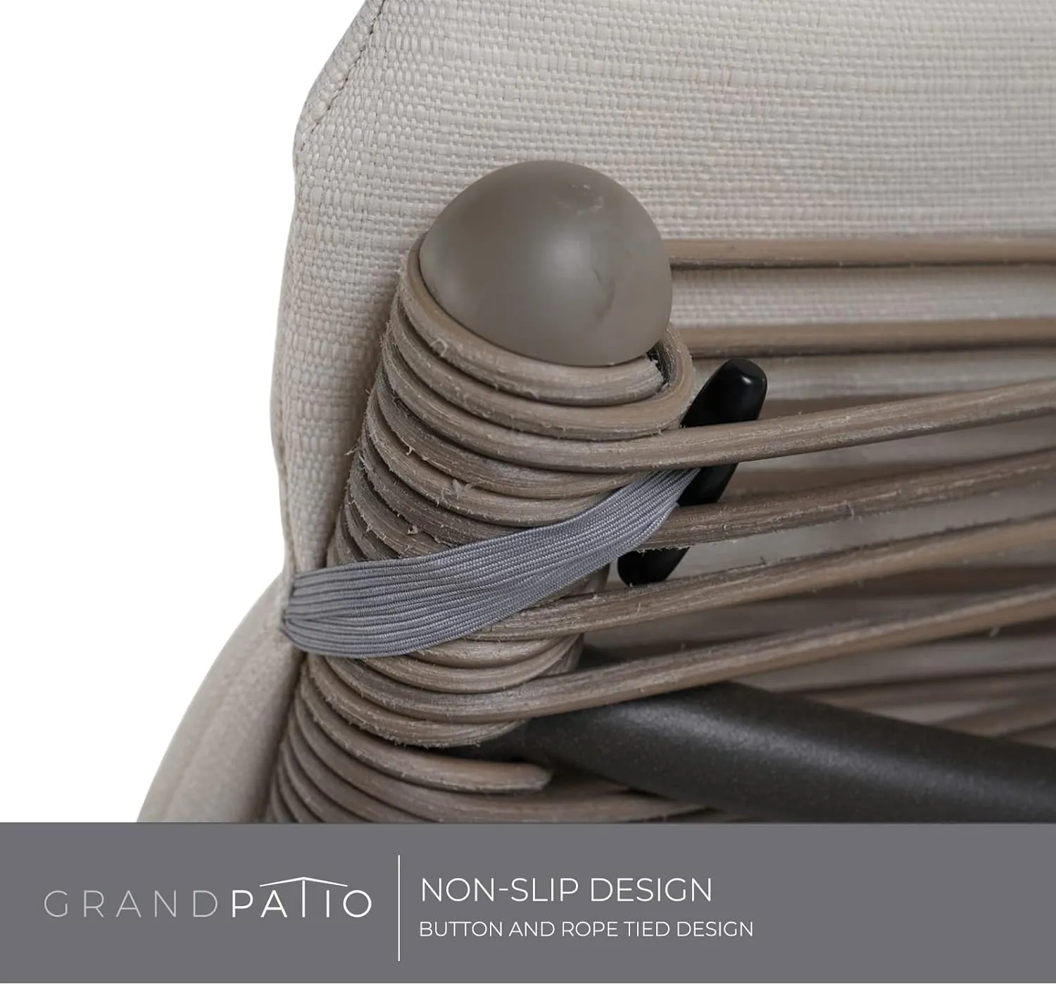 Grand patio Outdoor Chaise Lounge Sunbathing Chair Arc Lounger with Wicker Cushion Multipurpose Lounge Chair for Poolside, Tan