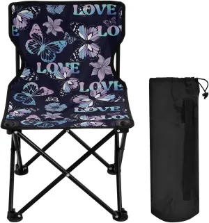Gredecor Camping Chairs, Butterflies Love Portable Camping Chair with Storage Bag, Lightweight Foldable Chair for Outside Camping, Hiking, Travel, Beach and Sports