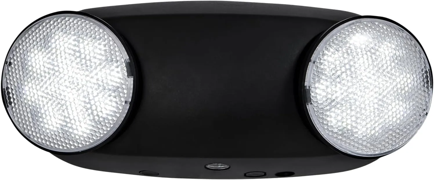 GZRUIYANG Emergency Lights with Battery Backup, 1 Pack Emergency Light, LED Commercial Emergency Lights, UL Listed, AC 120/277V, Hardwired Emergency Exit Light Fixtures for Business - (Black)