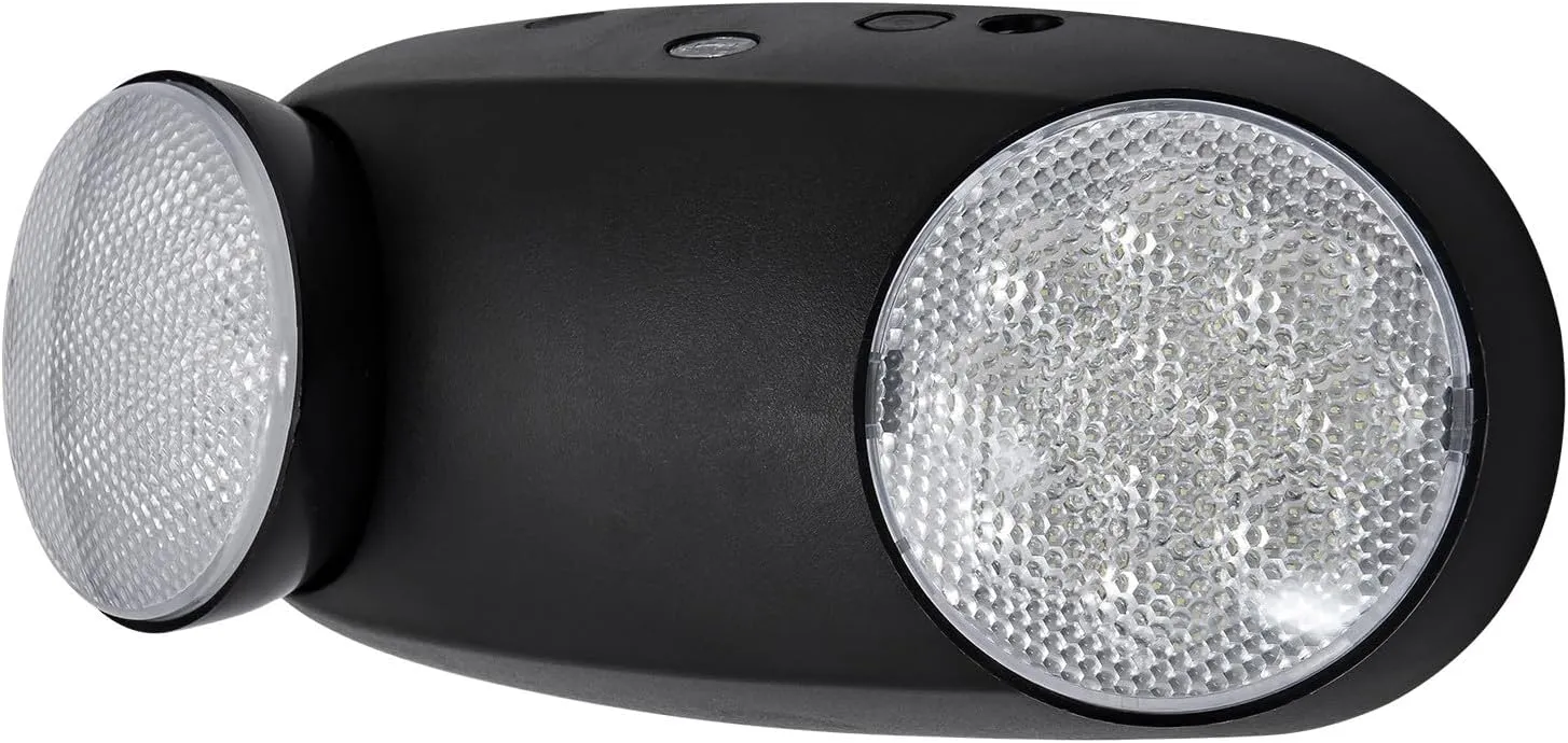 GZRUIYANG Emergency Lights with Battery Backup, 1 Pack Emergency Light, LED Commercial Emergency Lights, UL Listed, AC 120/277V, Hardwired Emergency Exit Light Fixtures for Business - (Black)