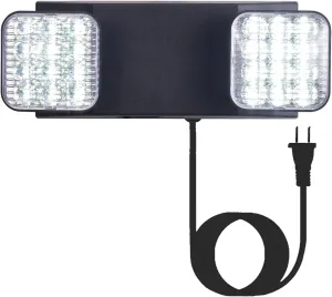 GZRUIYANG LED Emergency Lights with Battery Backup, Commercial Emergency Light Fixtures for Business Home Power Failure Emergency Exit Sign Lighting with 1.0 Meter Plug, Black